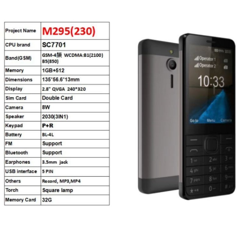 3G feature phone 2.8inch 230 for nokia 230 225 215